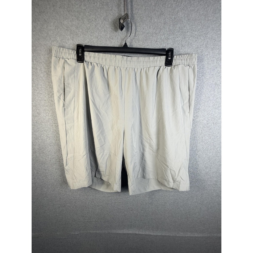 FLX Shorts Mens 2XL Gray Athletic Quick Dry Stretch Elastic Waist Pockets